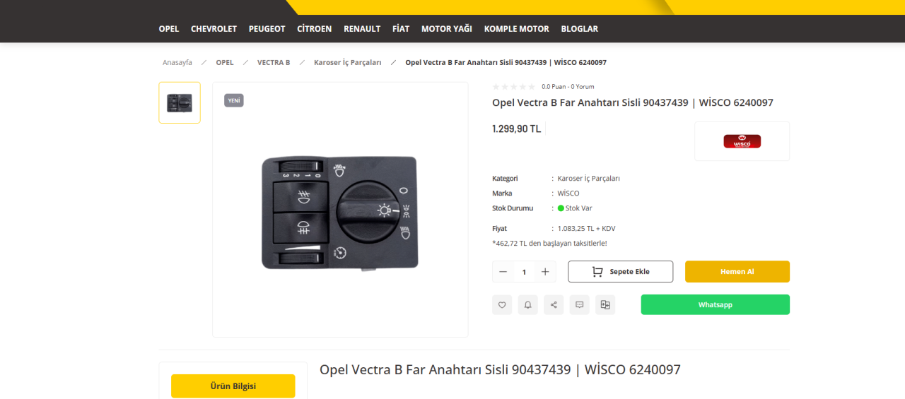 Opel Vectra B Far Anahtarı Arızası Nasıl Anlaşılır? Ne Zaman Değiştirilir?