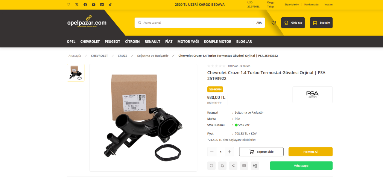 Chevrolet Cruze 1.4 Turbo Termostat Arızası Nasıl Anlaşılır? Değiştirme Zamanı ve Çözüm Önerileri