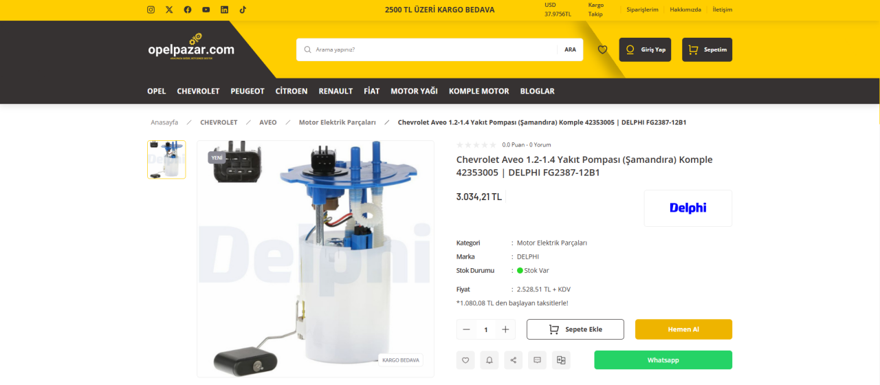 Chevrolet Aveo Yakıt Pompası Arızası Nasıl Anlaşılır? Belirtiler ve Çözüm Yolları