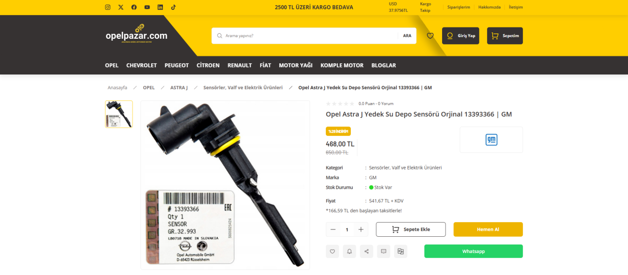 Soğutma Suyu Seviye Sensörü Arızası Nasıl Anlaşılır? Astra J için Belirtiler ve Çözüm Önerileri