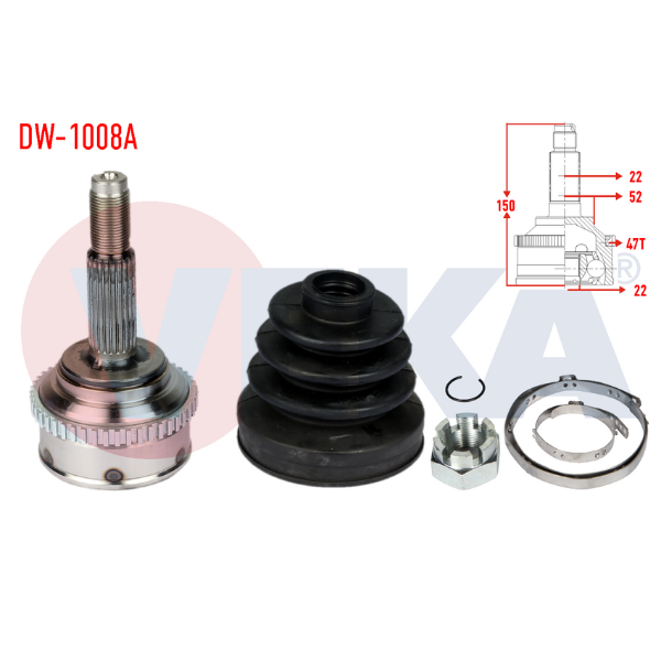 Chevrolet Aveo T200 Absli Aks Kafası Dış 96348790 | VEKA DW-1008A