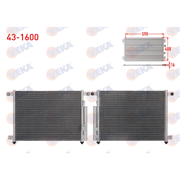 Chevrolet Aveo (T250) Klima Radyatörü 1.4i 96469289 | VEKA 43-1600