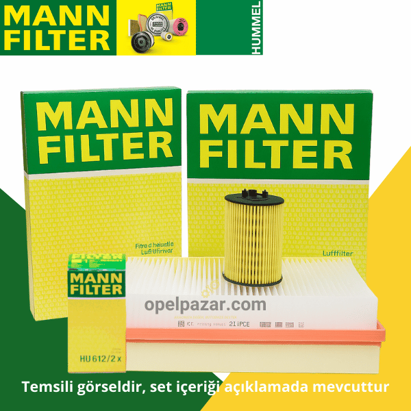 Opel Astra H 2007/2013 (A16XER,Z16XER,Z14XEP) Benzinli Motor Periyodik Bakım Filtre Seti Mann Marka