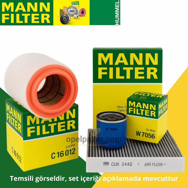 Opel Astra K 1.0 / 1.4 Benzinli Periyodik Bakım Filtre Seti Mann Marka