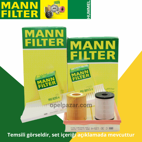 Opel Combo C 1.7 Dizel Periyodik Bakım Filtre Seti Mann Marka