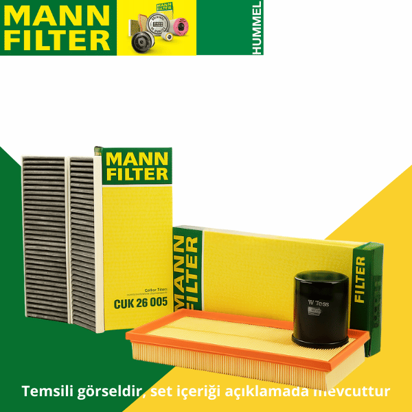 Opel Mokka B 1.2 Turbo Benzinli Periyodik Bakım Filtre Seti Mann Marka