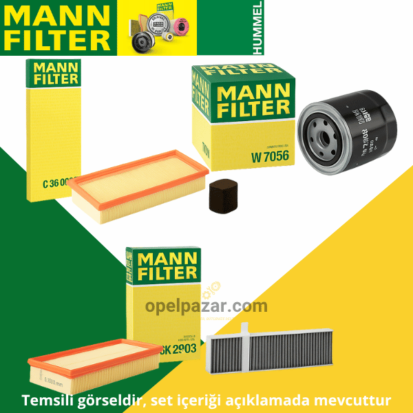 Opel Grandland X 1.2 Periyodik Bakım Filtre Seti Mann Marka