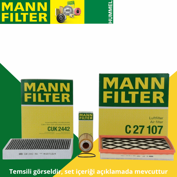 Chevrolet Cruze 1.4 Turbo Periyodik Bakım Filtre Seti Mann Marka