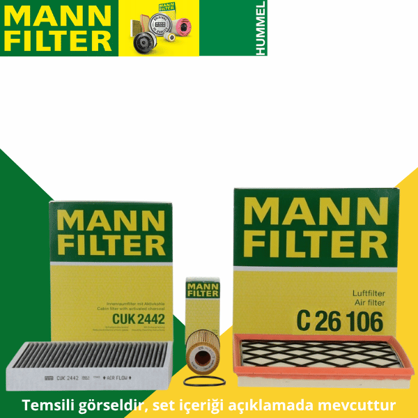 Chevrolet Cruze 1.6 Benzinli Periyodik Bakım Filtre Seti Mann Marka