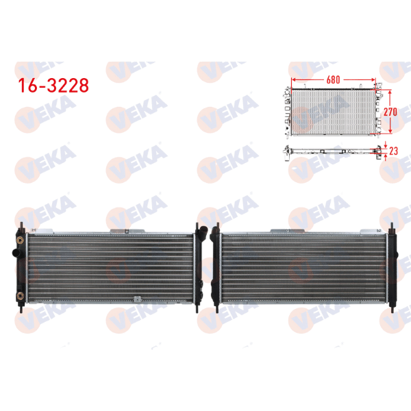 Opel Corsa B 1.2/1.4 Su Radyatörü 1300152 | VEKA 16-3228